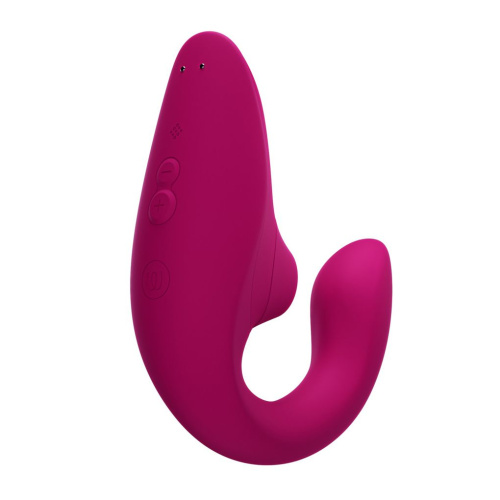 Малиновый вибромассажер для двойной стимуляции Womanizer Blend фото 6