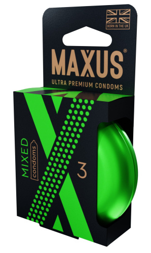 Презервативы в железном кейсе MAXUS Mixed - 3 шт.