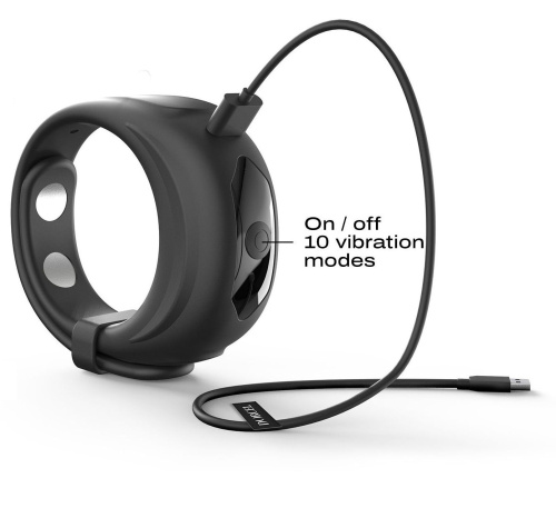 Черное эрекционное виброкольцо Fit Vibe Ring фото 4