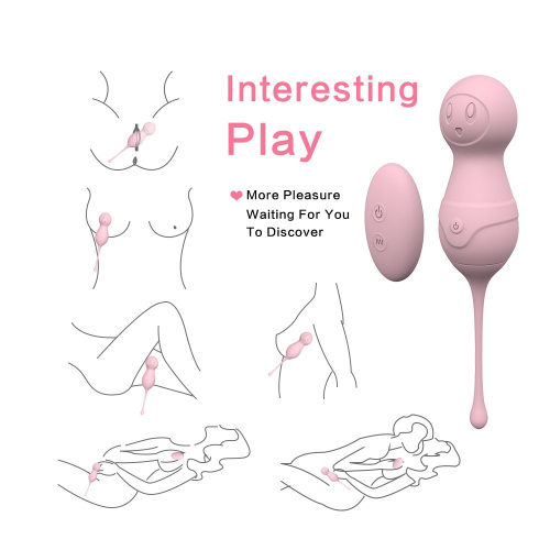 Нежно-розовые вагинальные шарики VAVA с пультом ДУ фото 6