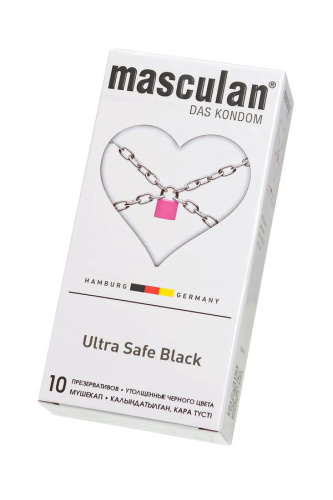Ультрапрочные презервативы Masculan Ultra Safe Black - 10 шт. фото 2