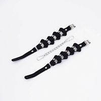 Черные кожаные оковы из звеньев