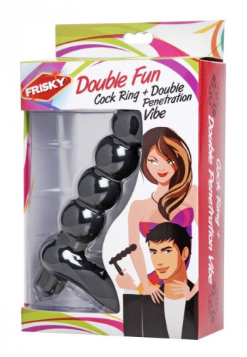 Насадка для двойного проникновения Double Fun Cock Ring with Double Penetration Vibe фото 4