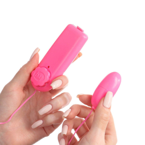 Розовое гладкое виброяйцо с выносным пультом фото 3