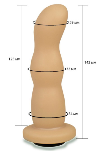Телесная рельефная насадка Harness - 14,2 см. фото 2
