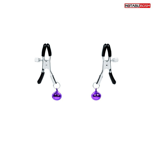Оригинальные зажимы на соски с фиолетовыми шариками Оригинальные зажимы на соски с фиолетовыми шариками