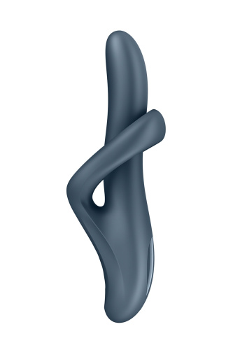 Серый вибратор-ротатор с функцией нагрева Heat Flex 4 - 23 см. фото 6