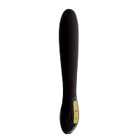 Чёрный перезаряжаемый силиконовый вибратор REE VESTA SILICONE RECHARGEABLE VIBE - 20 см.