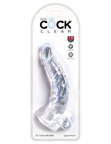 Прозрачный фаллоимитатор 7.5  Cock with Balls - 21,6 см. фото 4