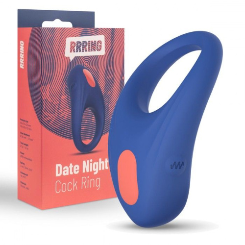 Синее эрекционное кольцо RRRING Date Night Cock Ring фото 2