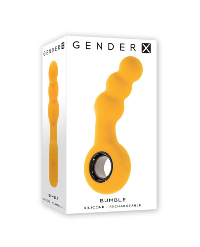 Желтая анальная вибропробка Bumble - 14,9 см. фото 6