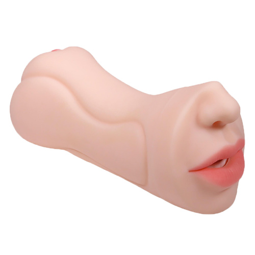 Телесный двусторонний мастурбатор «Жужа» - вагина и ротик фото 2