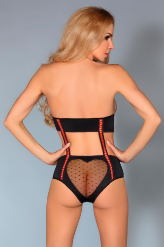 Оригинальное боди Reiko с полупрозрачными вставками в форме сердечек фото 2