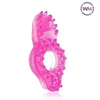 Розовое эрекционное кольцо с бугорками