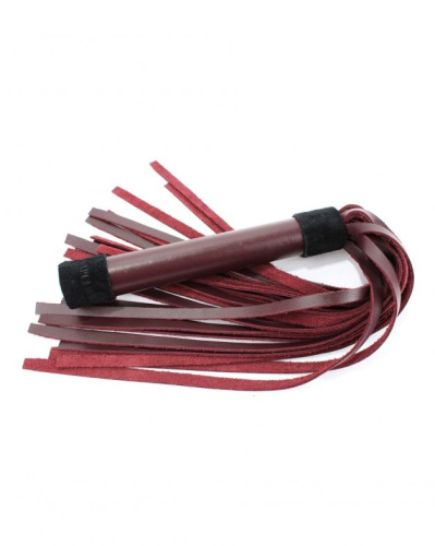 Бордовая плеть Maroon Leather Whip с гладкой ручкой - 45 см. фото 3