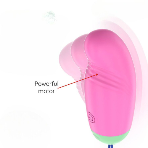 Розовое виброяйцо с петелькой и управлением через приложение фото 4