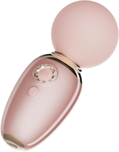 Нежно-розовый мини-вибратор с функцией нагрева Ava фото 3