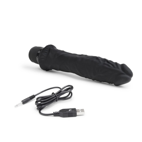 Черный вибратор-реалистик 8  Girthy Realistic Vibrator - 24,5 см. фото 3