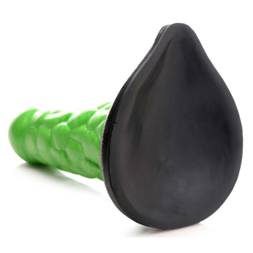 Зеленый фантазийный фаллоимитатор Reptile Thick Scaly Silicone Dildo - 19,1 см. фото 3