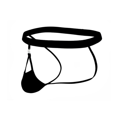 Черные сексуальные трусы-джоки на тонких ремешках фото 4