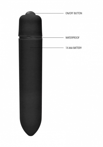 Черная вибропуля Speed Bullet - 9,3 см. фото 2