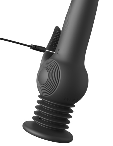 Черный вибратор с функцией фрикций Pogo Thruster - 23,5 см. фото 6