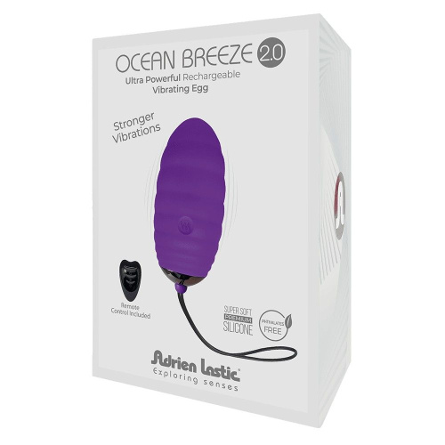 Фиолетовое виброяйцо с пультом ДУ Ocean Breeze 2.0 + LRS фото 2