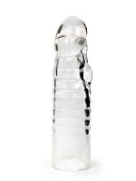 Прозрачная закрытая насадка на член - 15 см.