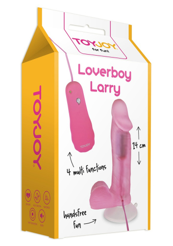 Розовый вибратор на присоске LOVERBOY LARRY - 14 см. фото 2