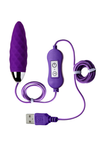 Фиолетовое узенькое виброяйцо с пультом управления A-Toys Cony, работающее от USB фото 3