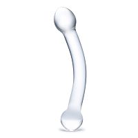 Прозрачный стеклянный фаллос для стимуляции точки G Curved Glass - 17 см.