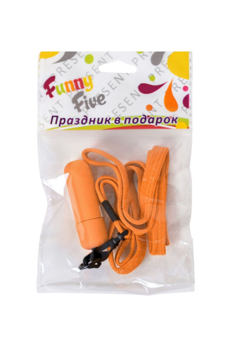 Оранжевая вибропуля на ремешке - 5,5 см. фото 2