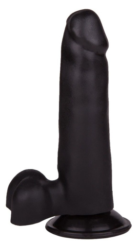 Фаллоимитатор чёрного цвета на присоске - 16,5 см. фото 2