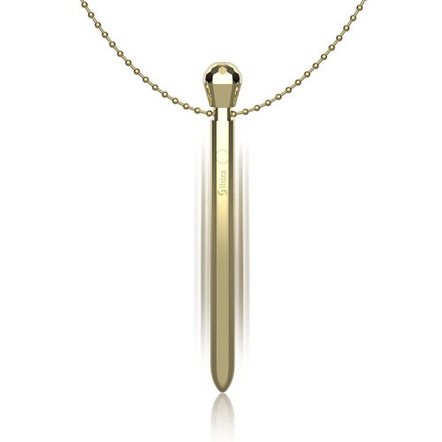 Золотистая подвеска на шею с вибрацией Золотистая подвеска на шею с вибрацией