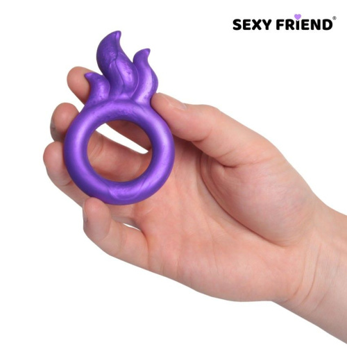 Фиолетовое эрекционное кольцо с язычками пламени фото 4