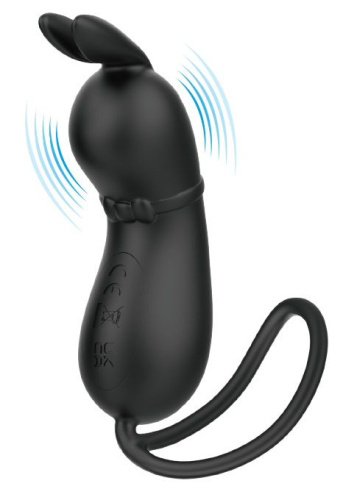 Черное виброяйцо Rosalie в виде зайчика Черное виброяйцо Rosalie в виде зайчика