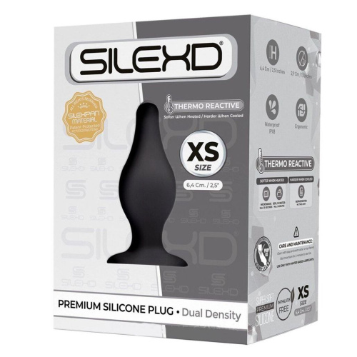 Черная анальная втулка SILEXD Plug Model 2 XS - 6,4 см. фото 2