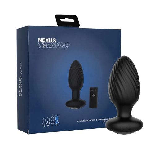Черная анальная вибровтулка Nexus Tornado Extra Large с функцией вращения фото 4