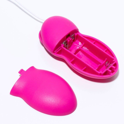 Ярко-розовое виброяйцо с выносным проводным пультом фото 2