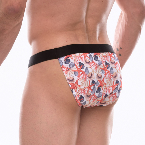 Мужские трусы-танга с принтом в виде ракушек фото 2