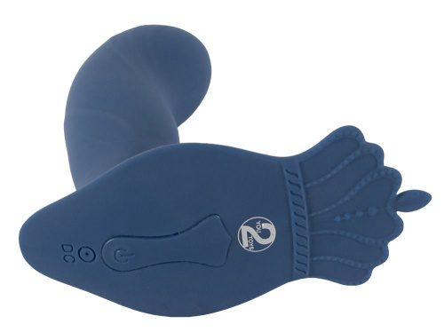 Синий вибростимулятор простаты Vibrating Butt Plug - 11,7 см. фото 5