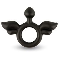 Черное эрекционное кольцо с крыльями Rooster Jeliel Angel