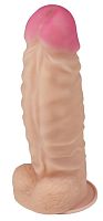 Телесный фаллоимитатор-супергигант с мошонкой на присоске - 30 см. Телесный фаллоимитатор-супергигант с мошонкой на присоске - 30 см.