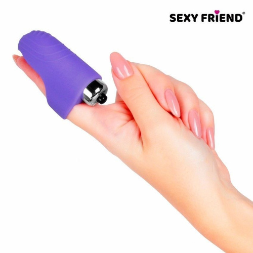 Фиолетовая вибронасадка на палец фото 5