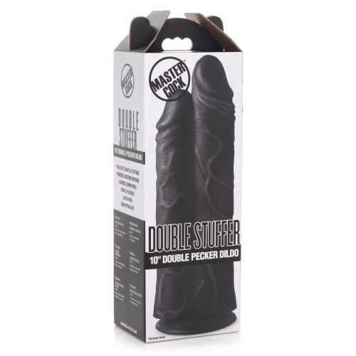 Черный сдвоенный фаллоимитатор Double Stuffer 10’’ Double Pecker Dildo - 27 см. фото 5