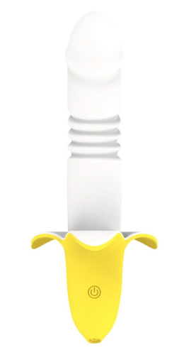 Мощный стимулятор в форме банана с возвратно-поступательными движениями Banana - 19,3 см. фото 2