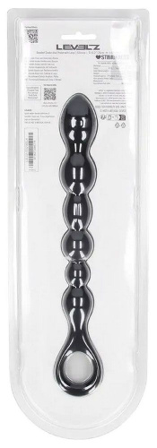 Черная силиконовая цепочка Beaded Snake Silicone Anal Probe with Loop - 26 см. фото 3