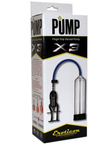 Прозрачная вакуумная помпа Eroticon PUMP X3 с ручным насосом фото 2