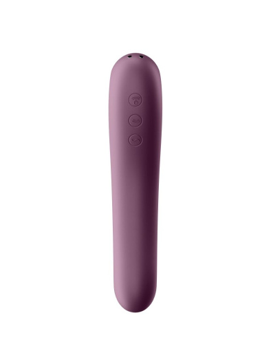 Фиолетовый вибромассажер Dual Kiss с вакуумной стимуляцией фото 4