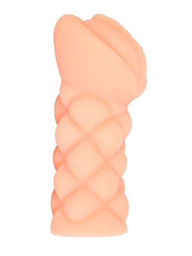 Телесный мастурбатор-вагина с вибропулей и эрекционными кольцами в комплекте фото 5